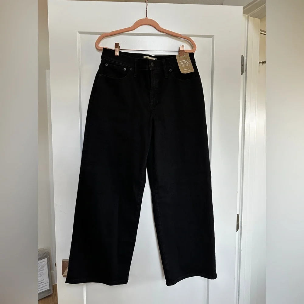 NWT Madewell Perfect Vintage Wide-Leg Jean Sz 30 Petite Women’s Black Rinse Wash